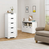 Bathroom Floor Cabinet, Free-Standing Storage Cabinet with 5 Drawers