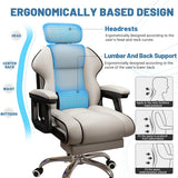 Executive Computer Chair Home Office Desk Chair,Adjustable Angle, Ergonomic Adjustable Height PU Leather Chairs with Cushions Armrest for Long Time Seating-High Office Chair with Footrest…