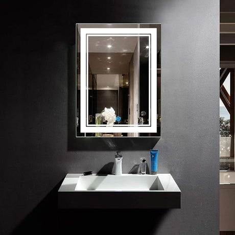 Bathroom Mirror with Lights, LED Lighted Bathroom Vanity Mirror, Led Mirror for Bathroom,