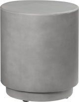 Round Side Table, Lightweight Accent Table with Concrete Finish, End Table