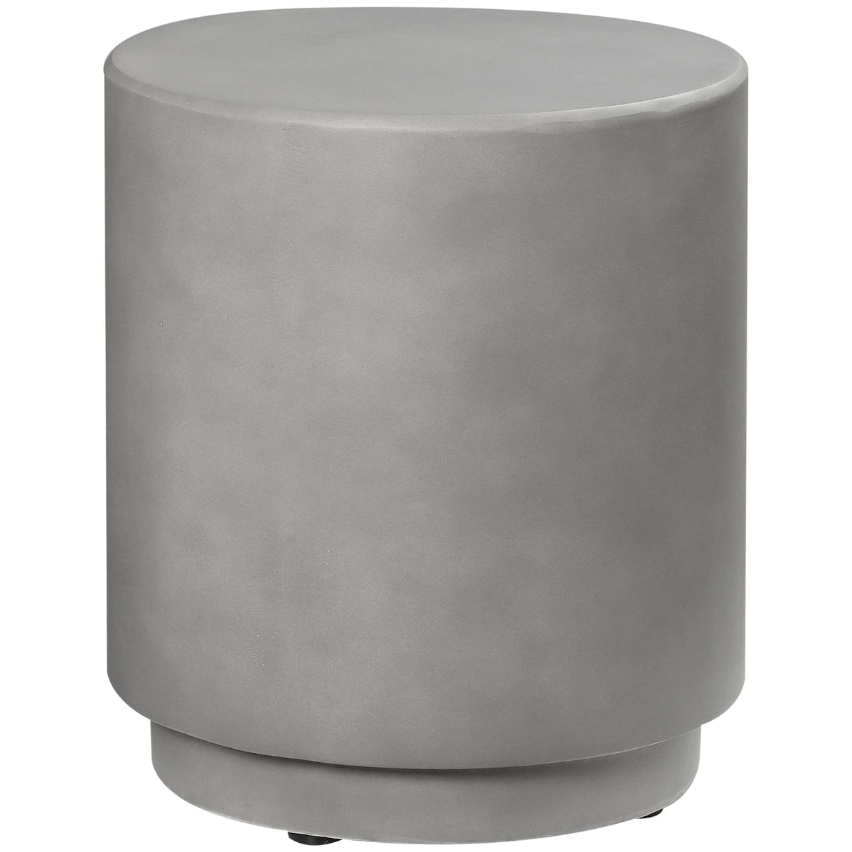 Round Side Table, Lightweight Accent Table with Concrete Finish, End Table