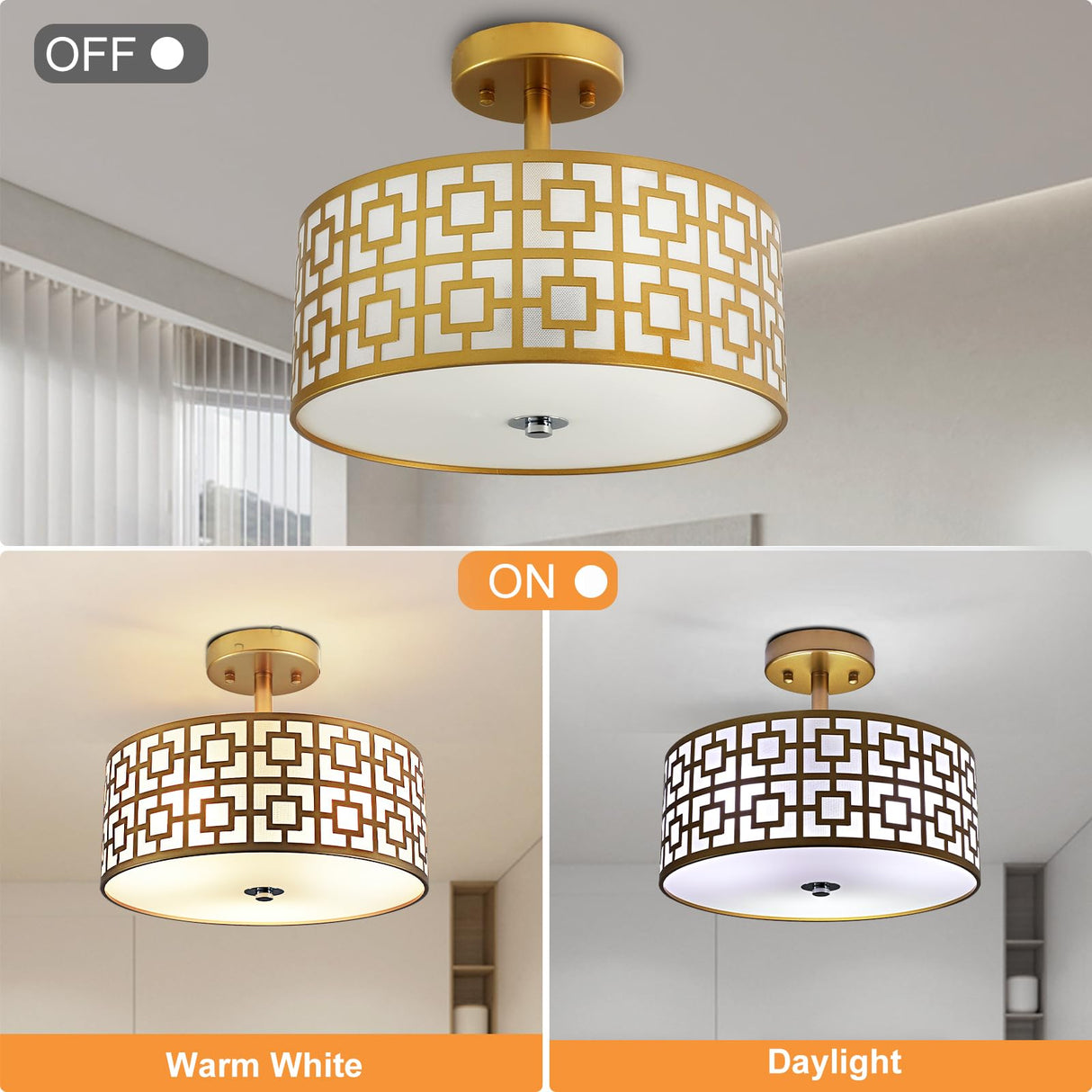 Mount Ceiling Light: Modern Semi-Flush Chandelier Lamp Brushed