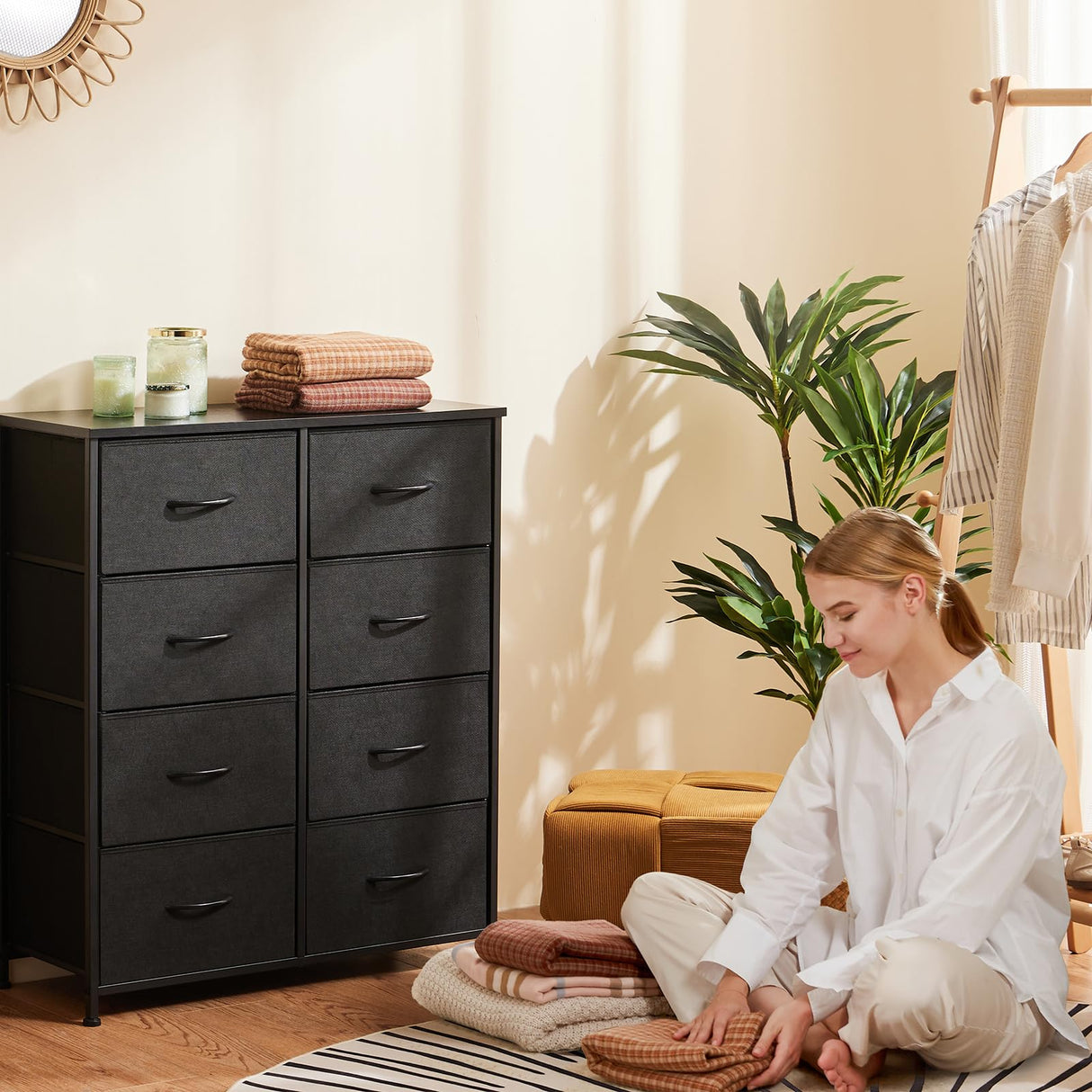 NCH2-8BC-SW-BK, 8 Drawers, Black