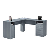 Miscellaneous Office Computer Desk with Drawers, Laurel Oak