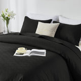 Full/Queen Quilt Set,Black Quilt Bedding Set with 2 Pillow Shams,Soft Lightweight Diamond Pattern