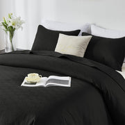 Full/Queen Quilt Set,Black Quilt Bedding Set with 2 Pillow Shams,Soft Lightweight Diamond Pattern