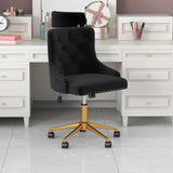 Home Office Desk Chairs, Upholstered Velvet Swivel Desk Chair with Tufted Back