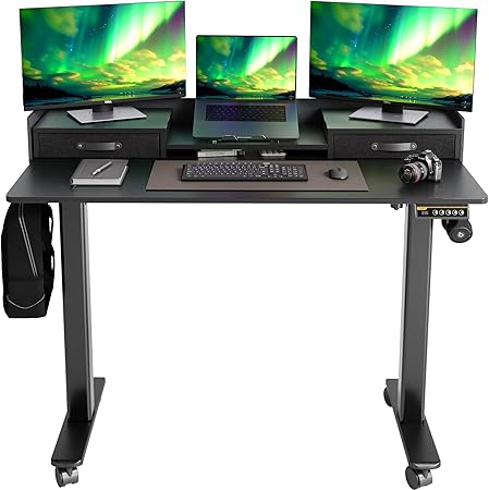 Standing Desk with Drawers, Stand Up Electric Standing Desk Adjustable