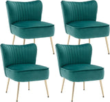 Modern Velvet Upholstered Accent Chair Set of 2,Mid Century Living Room Chairs