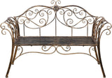 Bronze Metal Garden Bench Chair 2 Seater for Garden, Yard, Patio, Porch and Sunroom