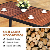 Garden Dining Set w/Acacia Wood Table Top, Stackable