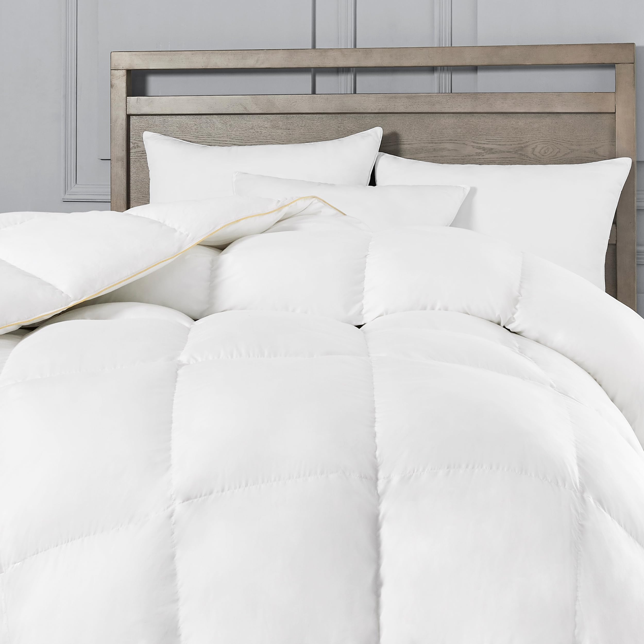Goose Down Feather Comforter King Size Quilted White Duvet Insert Noiseless Ultra