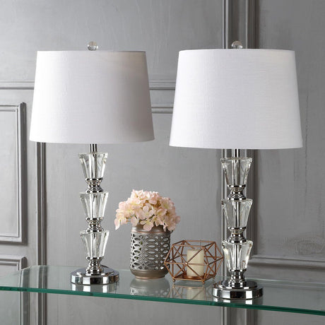 JYL2044A-SET2 Set of 2 Table Lamps Layla 27" Crystal LED Table Lamp