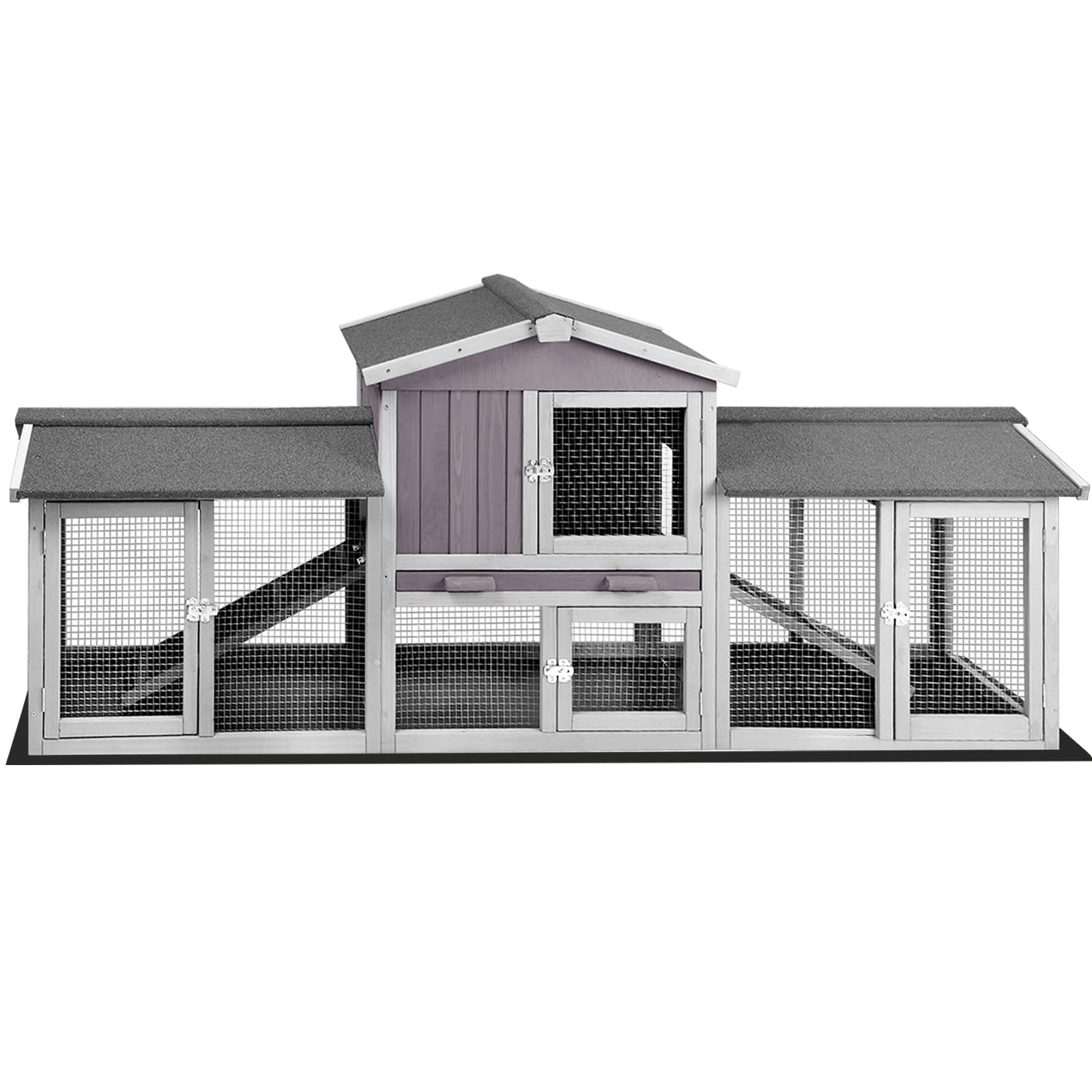 Rabbit Hutch Outdoor with PVC Bottom Layer Indoor Guinea Pig Cages Wooden Bunny Cage Large Rabbit House
