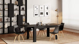 , Easy, Extendable dining table, 55,1(86,6) x35,4 in, Ashwood Black, for 6-10 people,