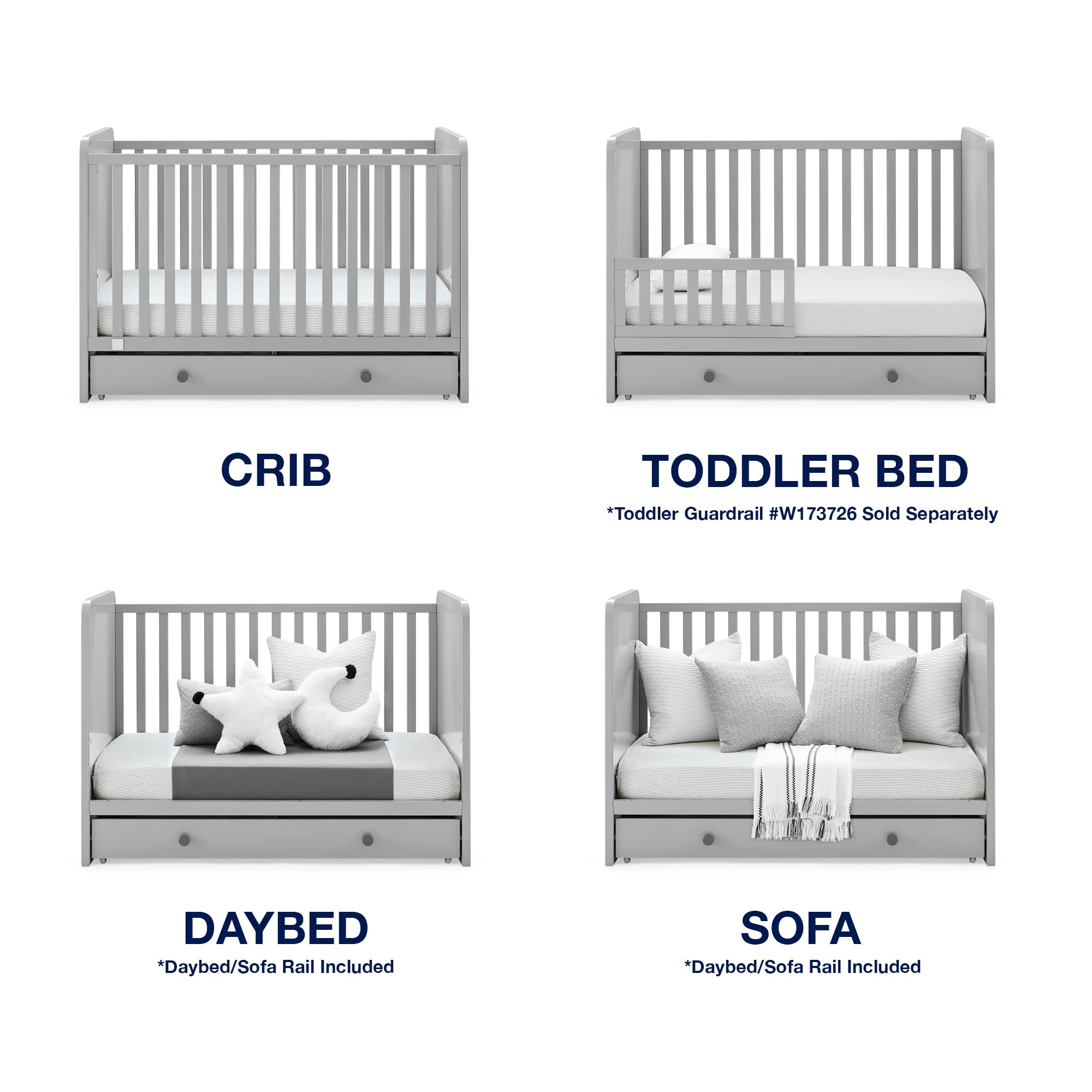 GAP babyGap Graham 4-in-1 Convertible Crib with Storage Drawer - Greenguard Gold Certified