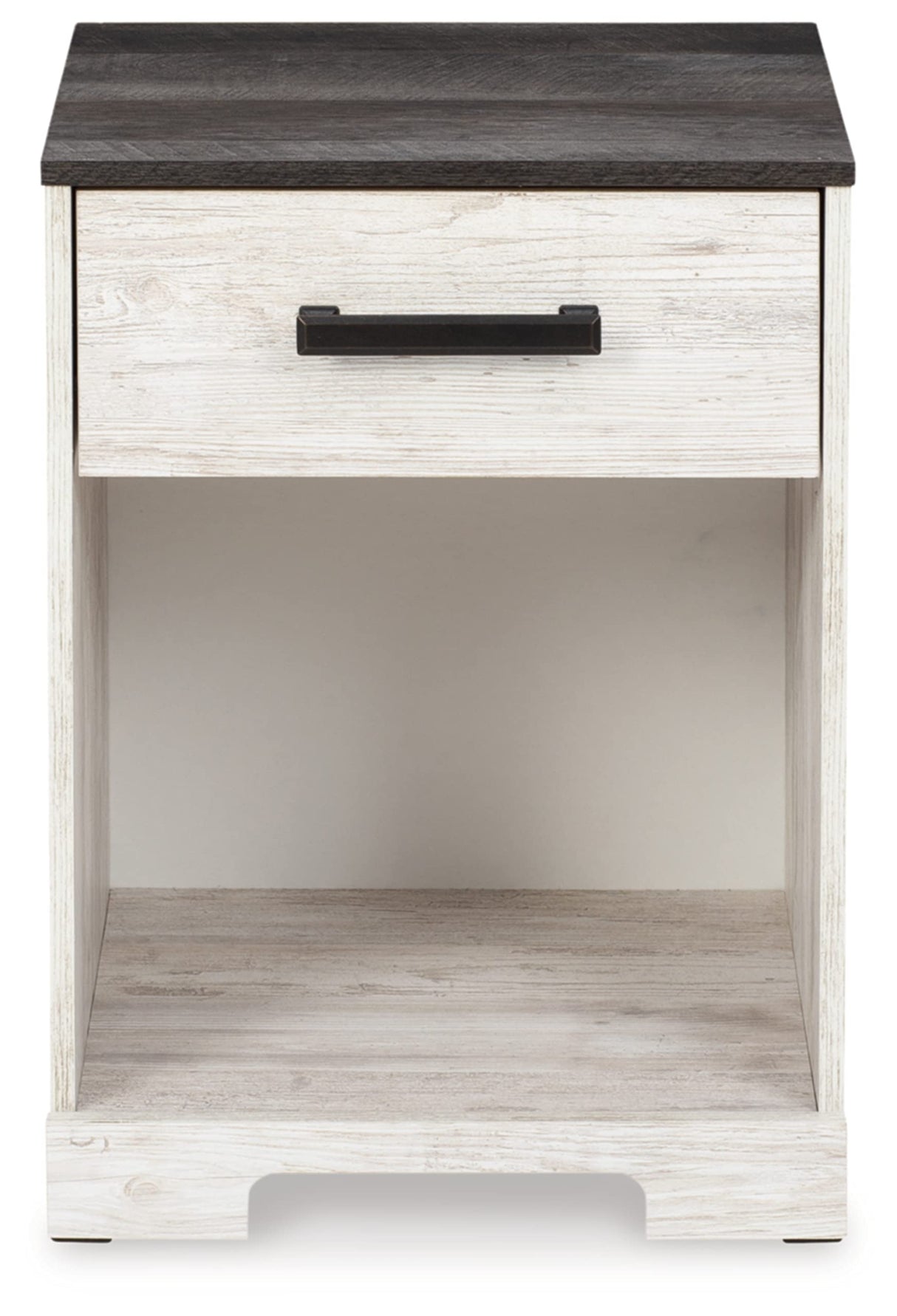 Shawburn 1 Drawer Night Stand Nightstand, 22.09" Tall, Whitewash & Gray