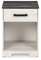 Shawburn 1 Drawer Night Stand Nightstand, 22.09" Tall, Whitewash & Gray