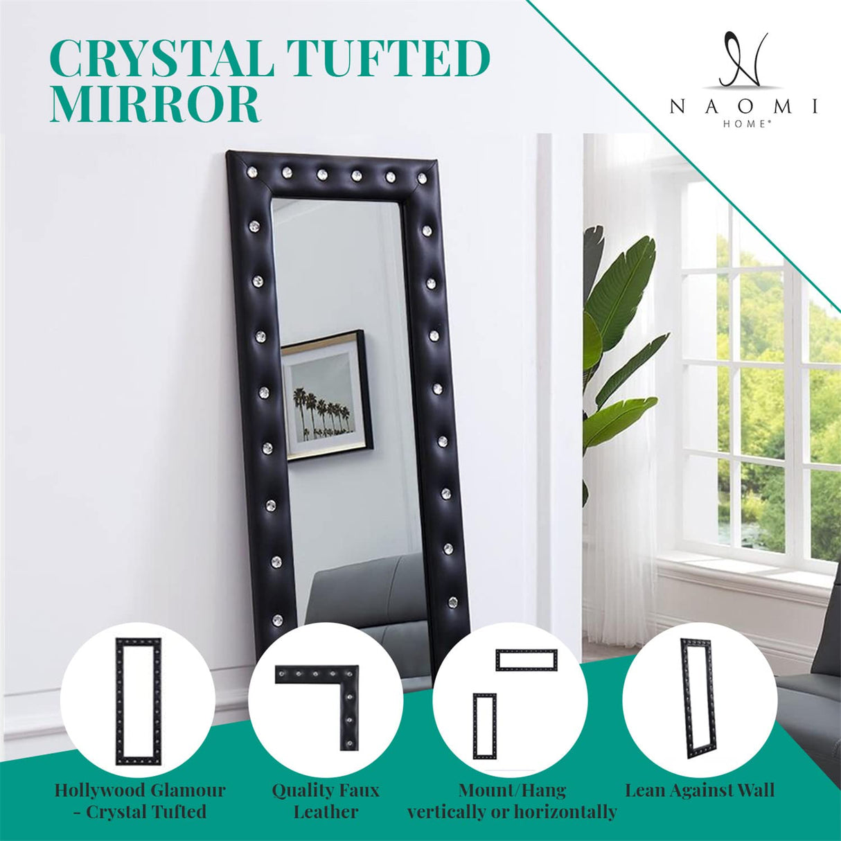 Dance Studio Mirrors Black/Tufted