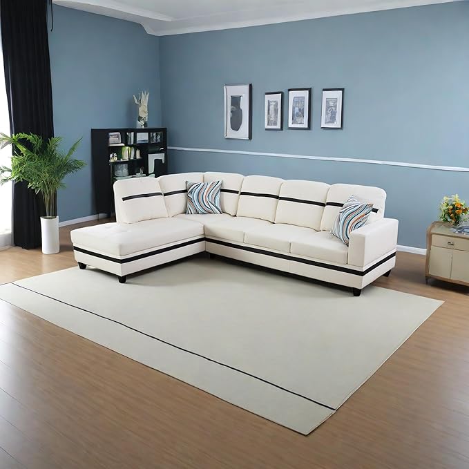 MZX-Carl-SS-00009-LWJ Sectional, 103.5"x74.5"x35", Silver White