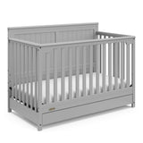 5-in-1 Convertible Crib with Drawer (Pebble Gray) – GREENGUARD Gold