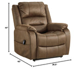 Whitehill Faux Leather Power Lift Recliner, Brown