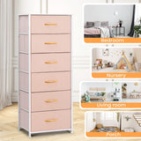 Dresser for Bedroom with 6 Drawers, Tall Dresser Vertical Storage Tower