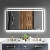 60 x 36 LED Bathroom Mirror RGB Backlit, Lighted Bathroom Mirror for Wall WRGB Backlit