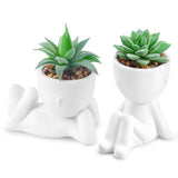 Set of 2 Fake Plants Artificial Succulent Plants for Office Desk Accessories Bathroom