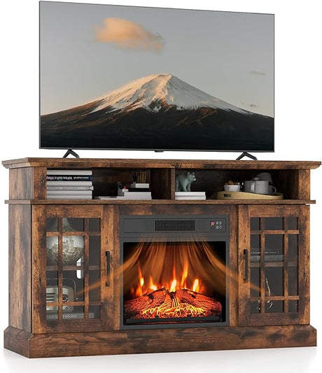 58 Inches Fireplace TV Stand with 23 Inch Fireplace