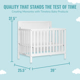 Bellport 4 in 1 Convertible Mini/Portable Crib In White, Non-Toxic Finish, Made