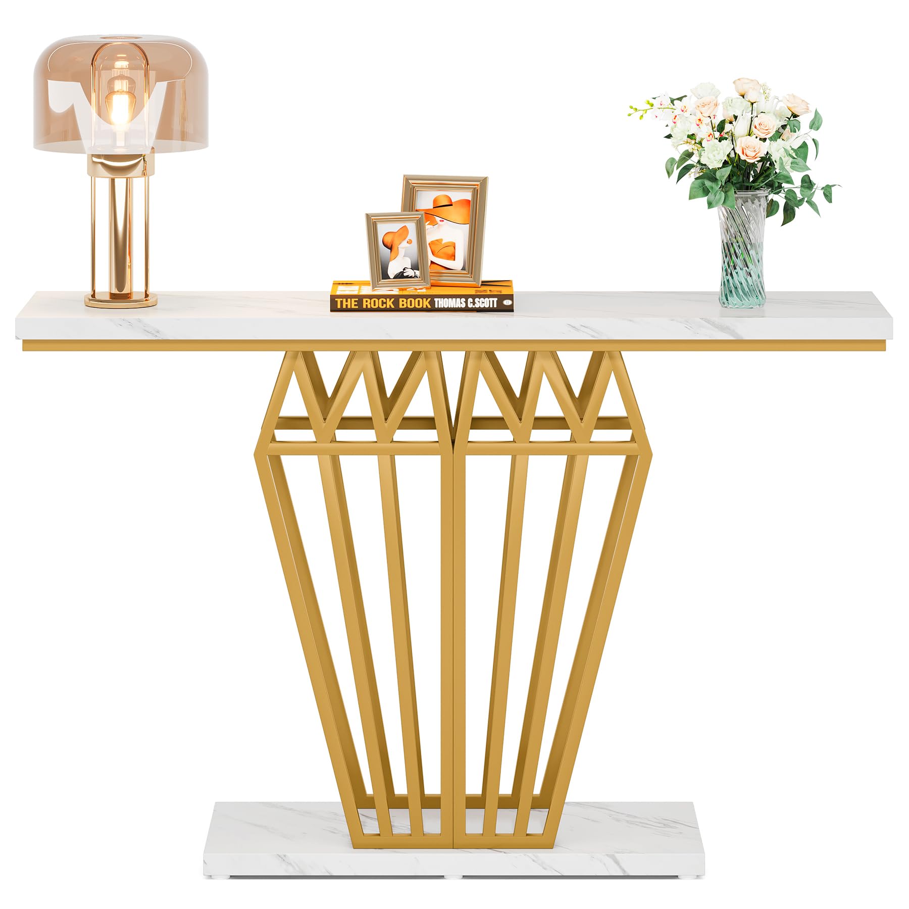 Console Table, Modern 47.24-Inch Entryway Table with LED Lights