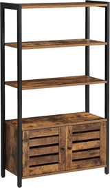 Lowell Storage Cabinet, Sideboard with Adjustable Shelves and Louvered Doors, Industrial,