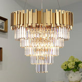 Modern Crystal Chandelier Plated Gold Chandeliers for Dining Living Room Entryway