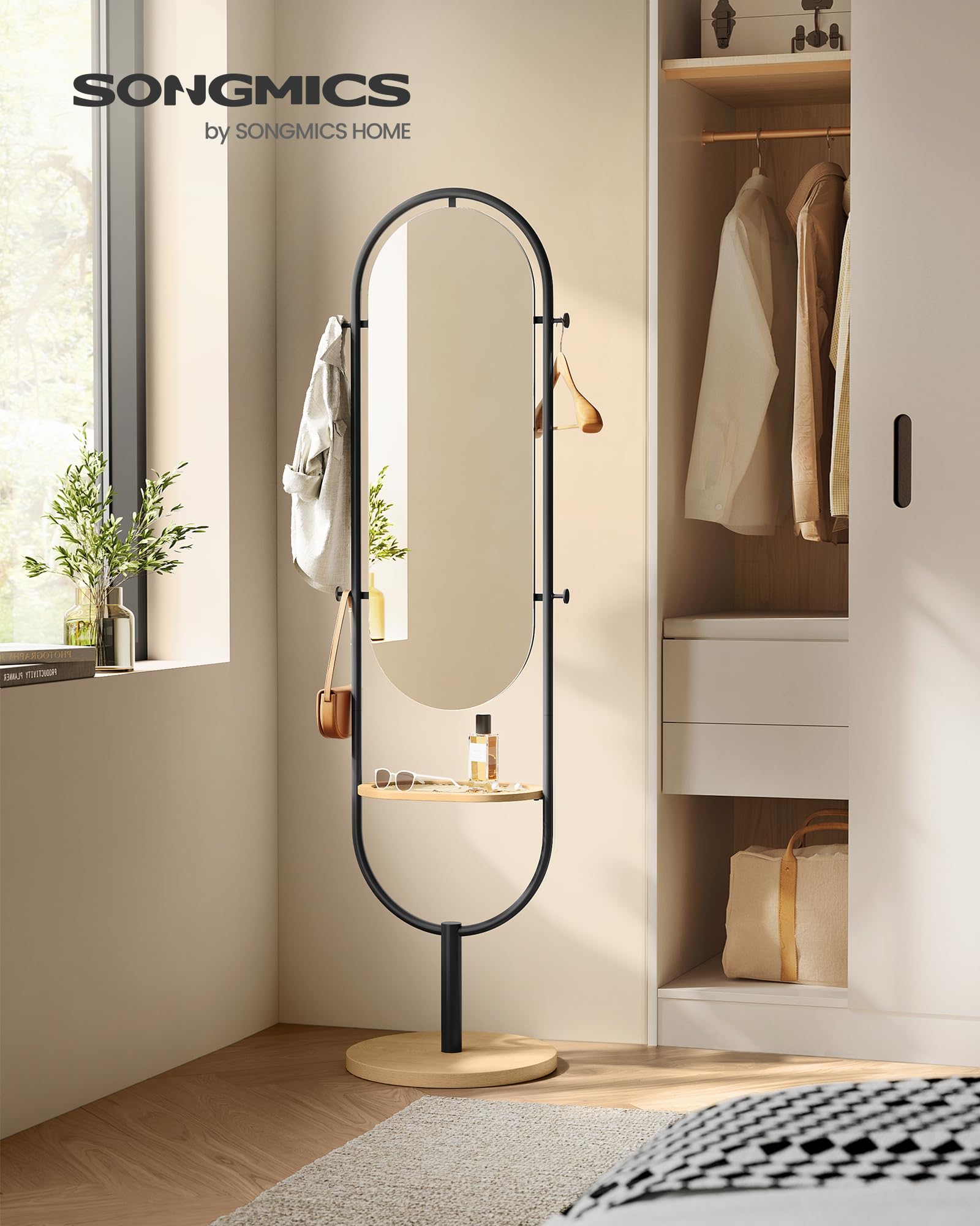 Full-Length Floor Mirror - 3-in-1 Modern Standing Design