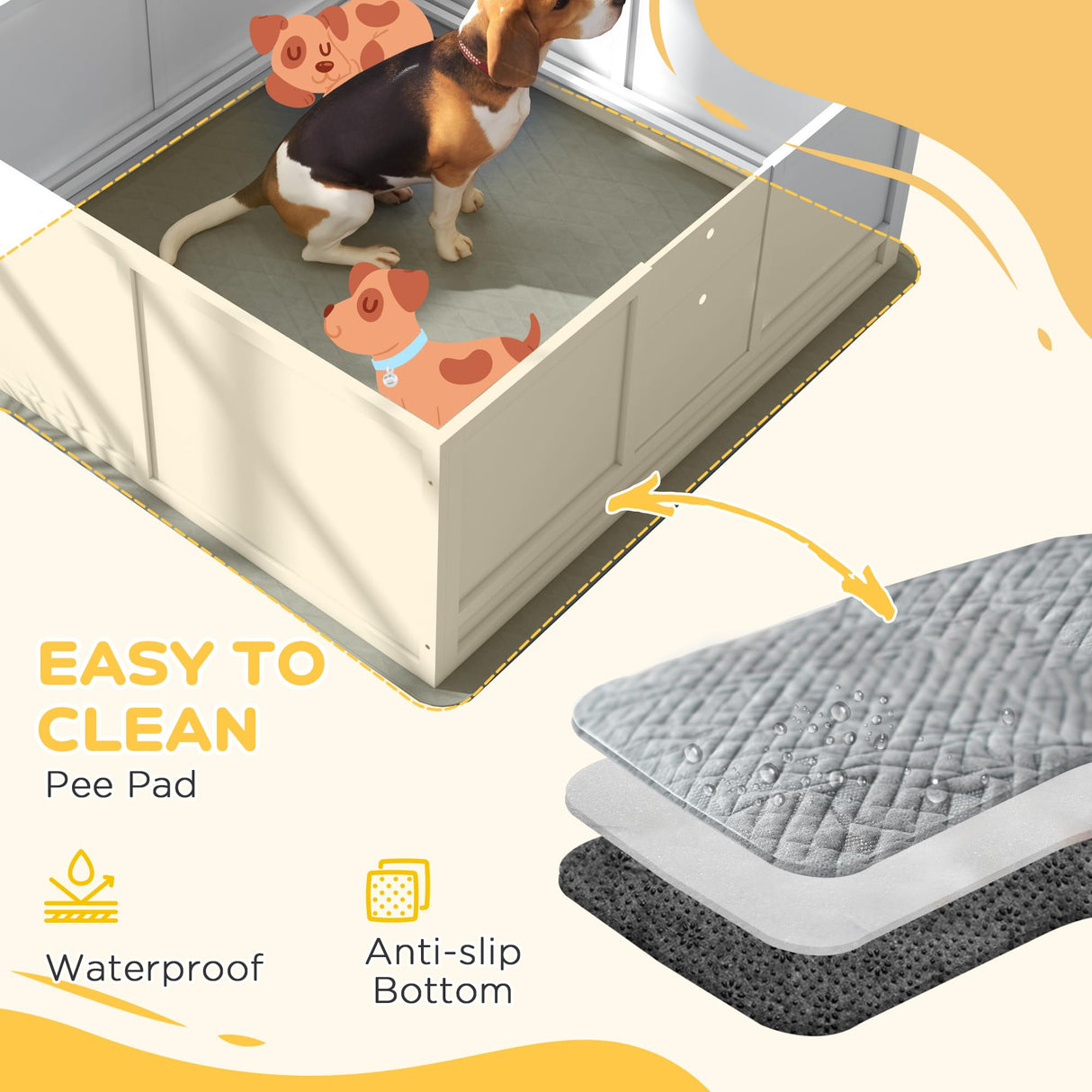 Whelping Box for Dogs with Light Stand & Waterproof Mat - 49" x 48"
