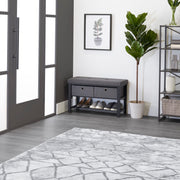 Shoe Storage Bench with Cushion Double Seat Shoe Rack Bench