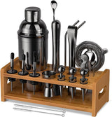 30pcs Mixology Bartender Kit with Stand, 25oz Bar Set Cocktail Shaker Set