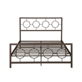 Queen Size Platform Bed with Headboard, Metal Bed Frame, No Box Spring Need