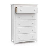 Kenton 5 Drawer Dresser (White) for Kids Bedroom, Nursery Dresser Organizer