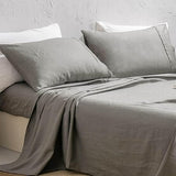 100% Washed French Linen Sheet Set-King Size-Natural Linen-4 Pieces