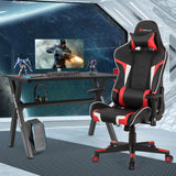 Gaming Desk & Chair Combo Set - Ergonomic Racing Style with Lumbar Support
