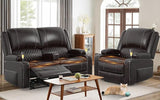 Loveseat Recliner Sofa Set with 2-Tier Cushion, 2+1+1 Pieces in Living Room