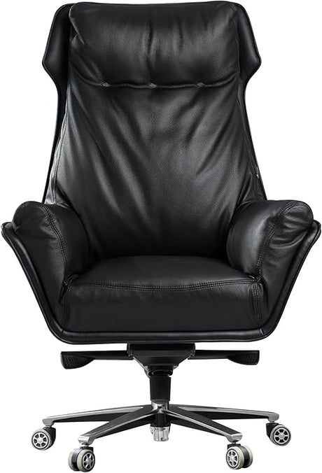 Austin Genuine Leather Office Chair,Upholstered Executive Office Chair Modern Reclining