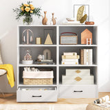 with Drawer, 48’’ Tall Floor Standing Organizer Display Storage Shelves with Anti-toppling