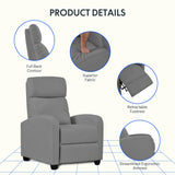 Recliner Chair for Adults, Fabric Small Recliner Home Theater Seating, Adjustable Modern