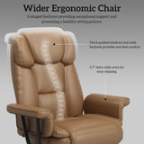 Big and Tall Office Chair 400LBS with Wide Seat and Arms, 160° Reclining Office Chair