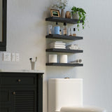 Black Floating Shelves for Wall, 4 Sets Wall Mounted Shelves