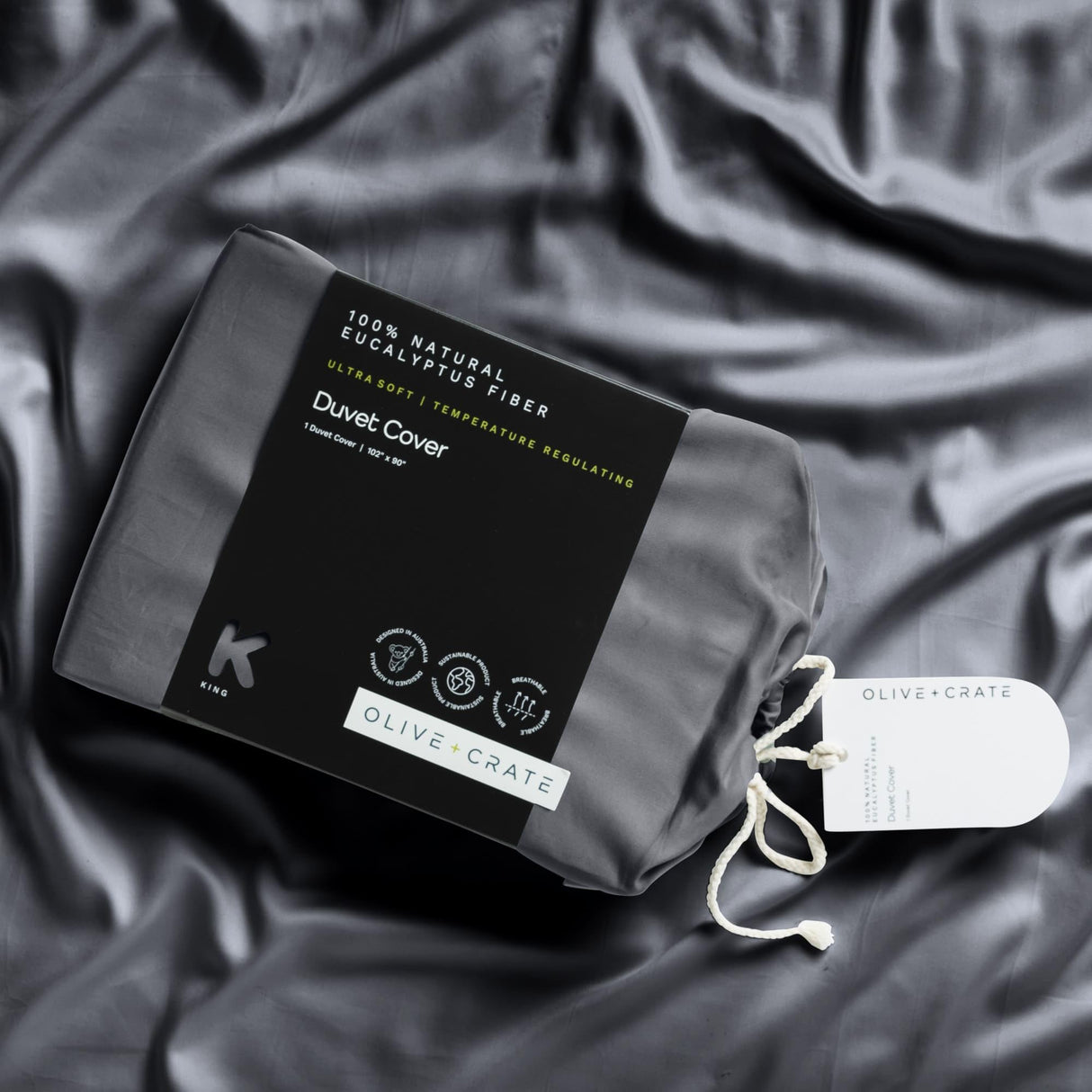 Eucalyptus Cooling Duvet Cover King Size, Certified Tencel Lyocell Fiber from Austria