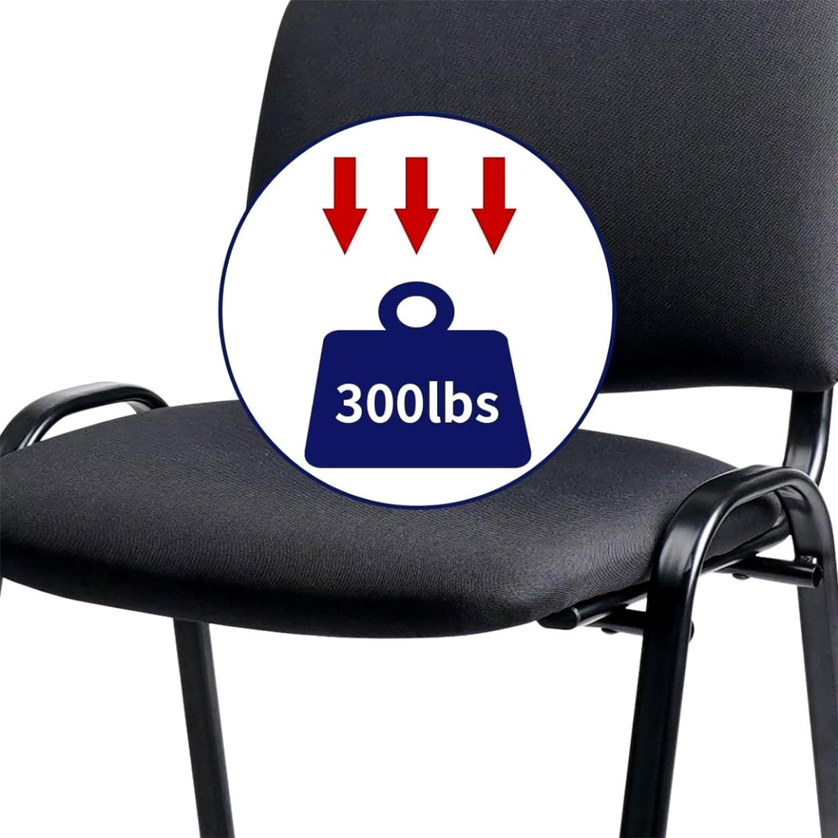 Waiting Room Stacking Chairs with Upholstered Fabric Seat and